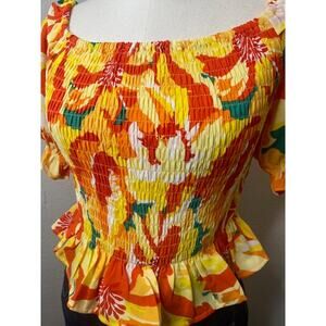 Sugarlips Off Shoulder Peplum Top Size Small